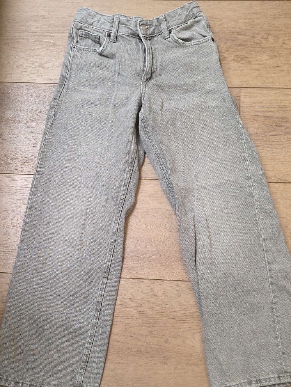 ZARA Kids SZ 11-12 Gray Wide-Leg Jeans